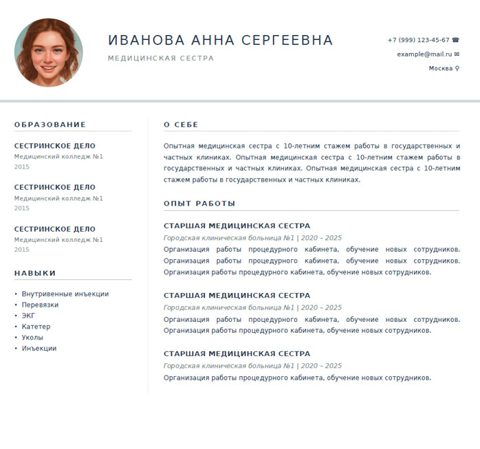 Медицинская сестра
